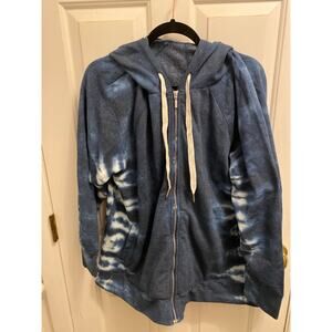 Brand New Livi Women's Size 18/20 Plus Blue Tie Dye Activewear Hoodie Sweatshirt